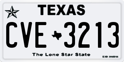 TX license plate CVE3213