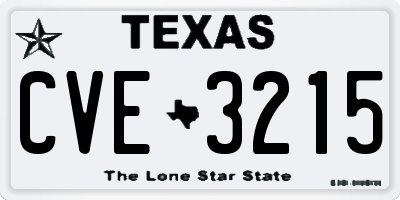 TX license plate CVE3215
