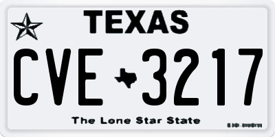TX license plate CVE3217