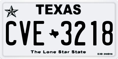 TX license plate CVE3218
