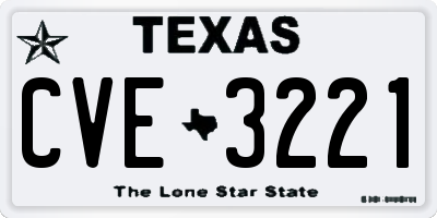 TX license plate CVE3221