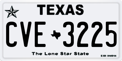 TX license plate CVE3225