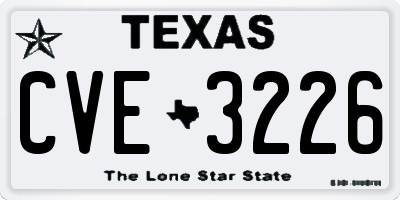 TX license plate CVE3226