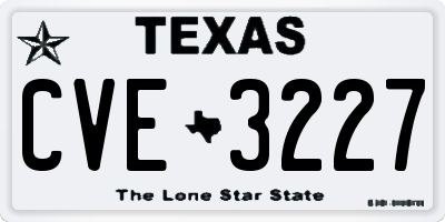 TX license plate CVE3227