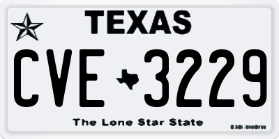 TX license plate CVE3229