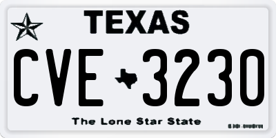 TX license plate CVE3230