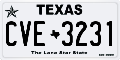 TX license plate CVE3231
