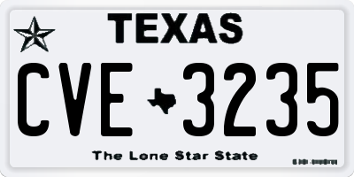 TX license plate CVE3235