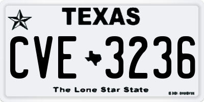 TX license plate CVE3236