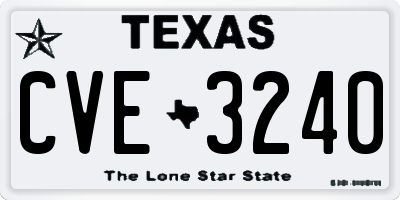 TX license plate CVE3240