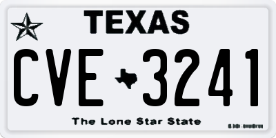 TX license plate CVE3241