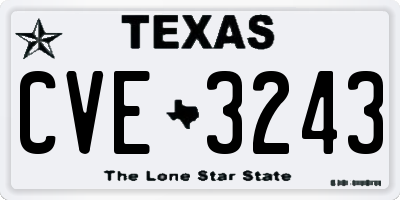 TX license plate CVE3243