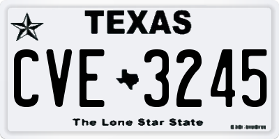 TX license plate CVE3245