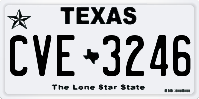 TX license plate CVE3246