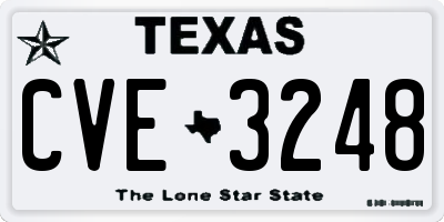 TX license plate CVE3248