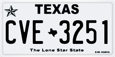 TX license plate CVE3251