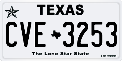 TX license plate CVE3253