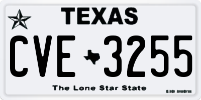 TX license plate CVE3255