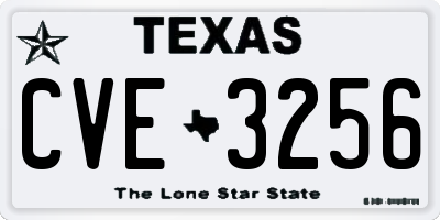 TX license plate CVE3256