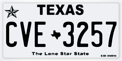 TX license plate CVE3257