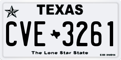 TX license plate CVE3261
