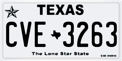 TX license plate CVE3263