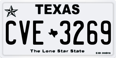TX license plate CVE3269