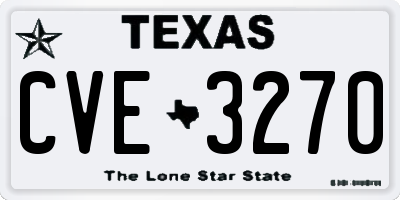 TX license plate CVE3270