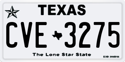 TX license plate CVE3275
