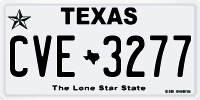 TX license plate CVE3277