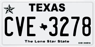 TX license plate CVE3278