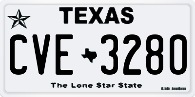 TX license plate CVE3280