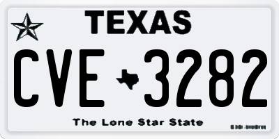TX license plate CVE3282
