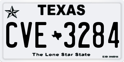 TX license plate CVE3284