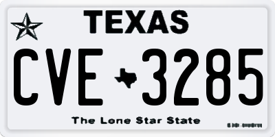 TX license plate CVE3285