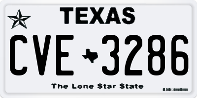 TX license plate CVE3286