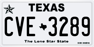 TX license plate CVE3289