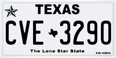 TX license plate CVE3290