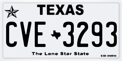 TX license plate CVE3293