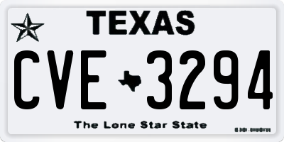 TX license plate CVE3294