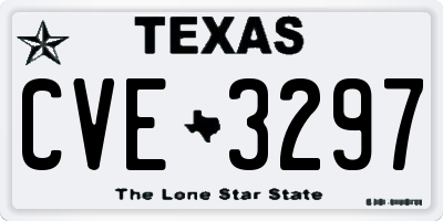 TX license plate CVE3297