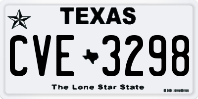 TX license plate CVE3298