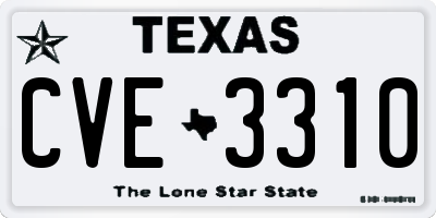TX license plate CVE3310