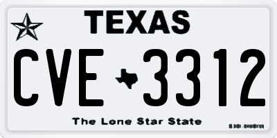 TX license plate CVE3312