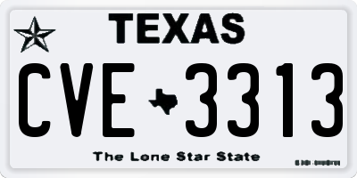 TX license plate CVE3313