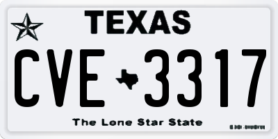 TX license plate CVE3317