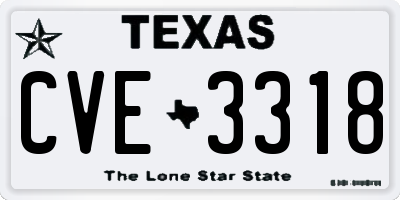 TX license plate CVE3318