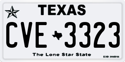 TX license plate CVE3323