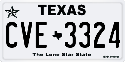 TX license plate CVE3324