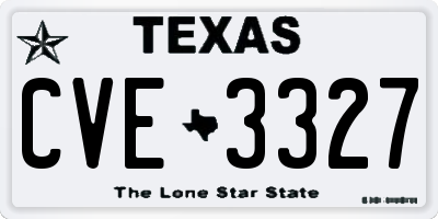 TX license plate CVE3327